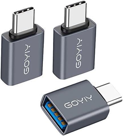 Gooyiy [10Gbps] USB C ל- USB מתאם, USB C זכר ל- USB מתאם נשי, USB3.2 GEN 2,2-Pack, תואם ל- MacBook Pro/Air, מחשבים ניידים,